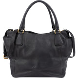 Prada Black Vitello Daino Leather Tote Handbag