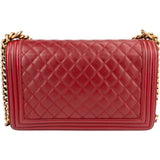 Chanel Quilted Lambskin Boy New Medium Single Flap Crossbody Bag