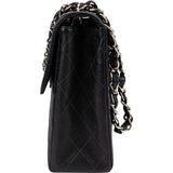 Chanel Quilted Caviar Leather Palladium Jumbo Single Flap Crossbody Bag