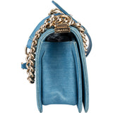 Chanel Distressed Denim Medium Boy Single Flap Crossbody Bag