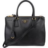 Prada Black Saffiano Leather Galleria Handbag