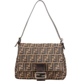 Fendi Monogram FF Zucca Mamma Baguette Shoulder Bag