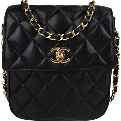 Chanel Quilted Lambskin CC Single Flap Crossbody Bag