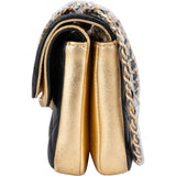 Chanel Quilted Lambskin and Metallic Leather Double Flap Crossbody Bag