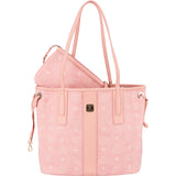 MCM Monogram Visetos Liz Pink Reversible Shopper Tote Shoulder Bag