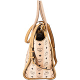 MCM Monogram Striped Visetos Canvas Luggage Tote Handbag