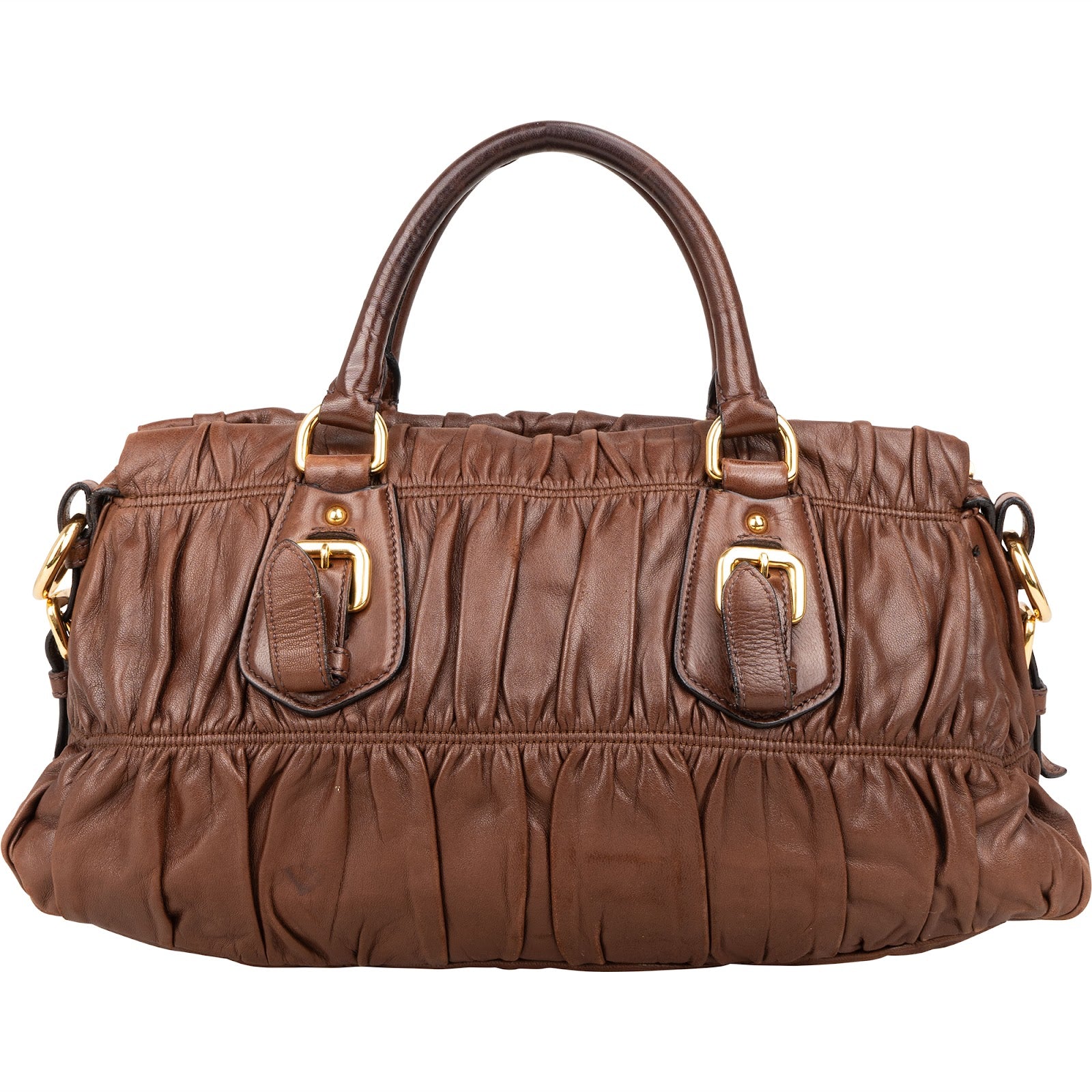 Prada Quilted Nappa Leather Gaufre Satchel Handbag - vintageandkickz