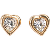 Christian Dior Gold Tone Heart Pendant Necklace + Earrings Set