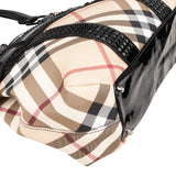 Burberry Nova-Check Studded Knight Hobo Handbag
