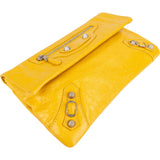 Balenciaga Yellow Leather City Bag Clutch