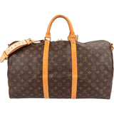 Louis Vuitton Monogram Canvas Keepall 50 Bandoulière Travel Bag
