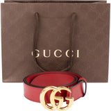 Gucci Red Leather GG Marmont Belt (75 / 30)