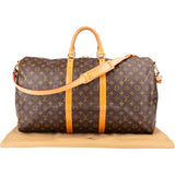 Louis Vuitton Monogram Canvas Keepall 55 Bandoulière Travel Bag