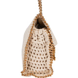 Stella McCartney Braided Wool Shaggy Falabella Fold Over Flap Crossbody Bag