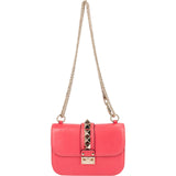 Valentino Garavani Pink Leather Rockstud Glam Lock Crossbody Bag