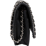 Chanel Caviar Chevron Palladium Wallet On Chain Crossbody Bag
