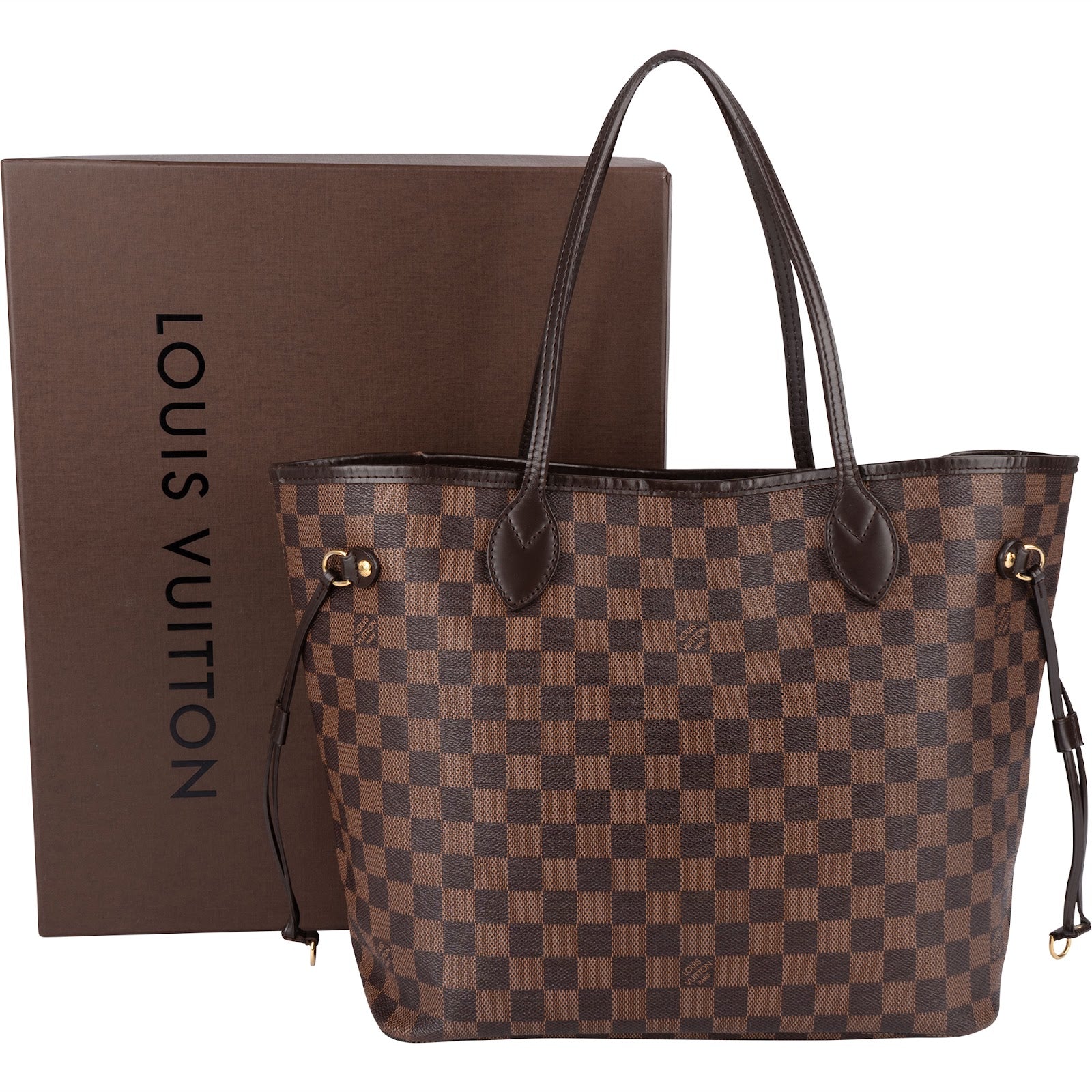 Louis Vuitton Monogram Damier Ebene Neverfull MM Shoulder Bag - vintageandkickz