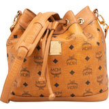 MCM Monogram Visetos Drawstring Bucket Crossbody Bag