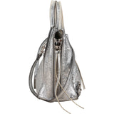 Balenciaga Metallic Crinkled Leather Small City Crossbody Handbag