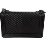 Chanel Chevron Quilted Lambskin Medium Boy Single Flap Crossbody Bag