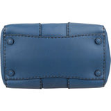 Prada Blue Stitched Calfskin Twin City Shopper Handbag