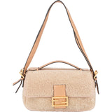 Fendi Shearling Multi Baguette Buckle Shoulder Bag