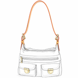 Vachetta Schulterriemen (Dunkel / Kurz) - Denim Baggy - vintageandkickz