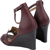 Hermès Burgund Leather Legend Wedge H Sandals