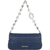 Miu Miu Matelassé Nappa Leather Crystal Pochette Shoulder Bag