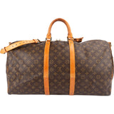 Louis Vuitton Monogram Canvas Keepall 55 Bandoulière Travel Bag