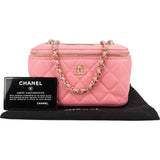 Chanel Quilted Lambskin CC Mini Vanity Case Chain Crossbody Bag