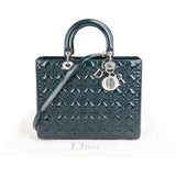Christian Dior Cannage Patent Leather Medium Lady Dior Handbag