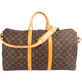 Louis Vuitton Monogram Canvas Keepall 50 Bandoulière Travel Bag