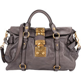 Miu Miu Vitello Lux Bow City Satchel Handbag