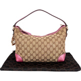 Gucci Monogram GG Canvas Metallic Leather Lovely Heart Shoulder Bag