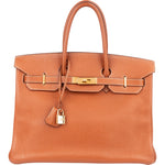 Hermès Brun Fjord Leather Birkin 35 Handbag xx leder - vintageandkickz