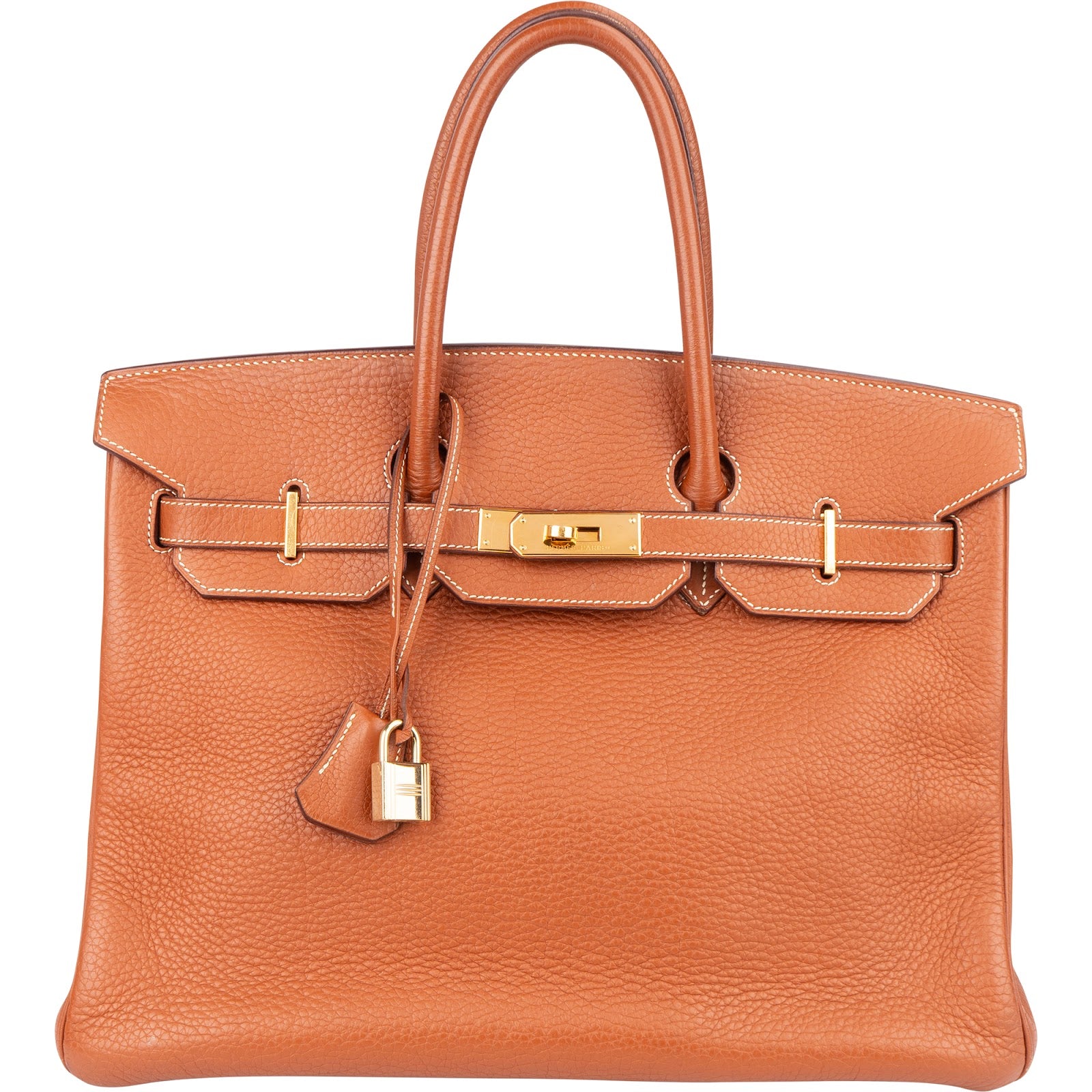 Hermès Brun Fjord Leather Birkin 35 Handbag xx leder - vintageandkickz