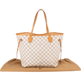 Louis Vuitton Monogram Damier Azur Canvas Neverfull MM Shoulder Bag
