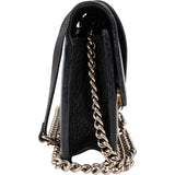 Gucci Grained Leather Interlocking GG Wallet On Chain Crossbody Bag