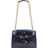 Gucci Guccissima Patent Leather Emily Horsebit Crossbody Bag