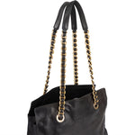 Prada Nylon and Leather Chain Tote Shoulder Bag - vintageandkickz