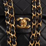 Chanel Quilted Lambskin Medium 24K Gold Double Flap Shoulder Bag