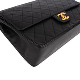 Chanel Quilted Lambskin 24K Gold Double Flap Shoulder Bag