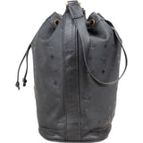 MCM Monogram Visetos Nylon Drawstring Bucket Crossbody Bag