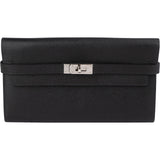 Hermès Noir Epsom Leather Kelly 20 Classic Wallet