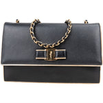 Salvatore Ferragamo Saffiano Leather Vara Bow Crossbody Bag - vintageandkickz