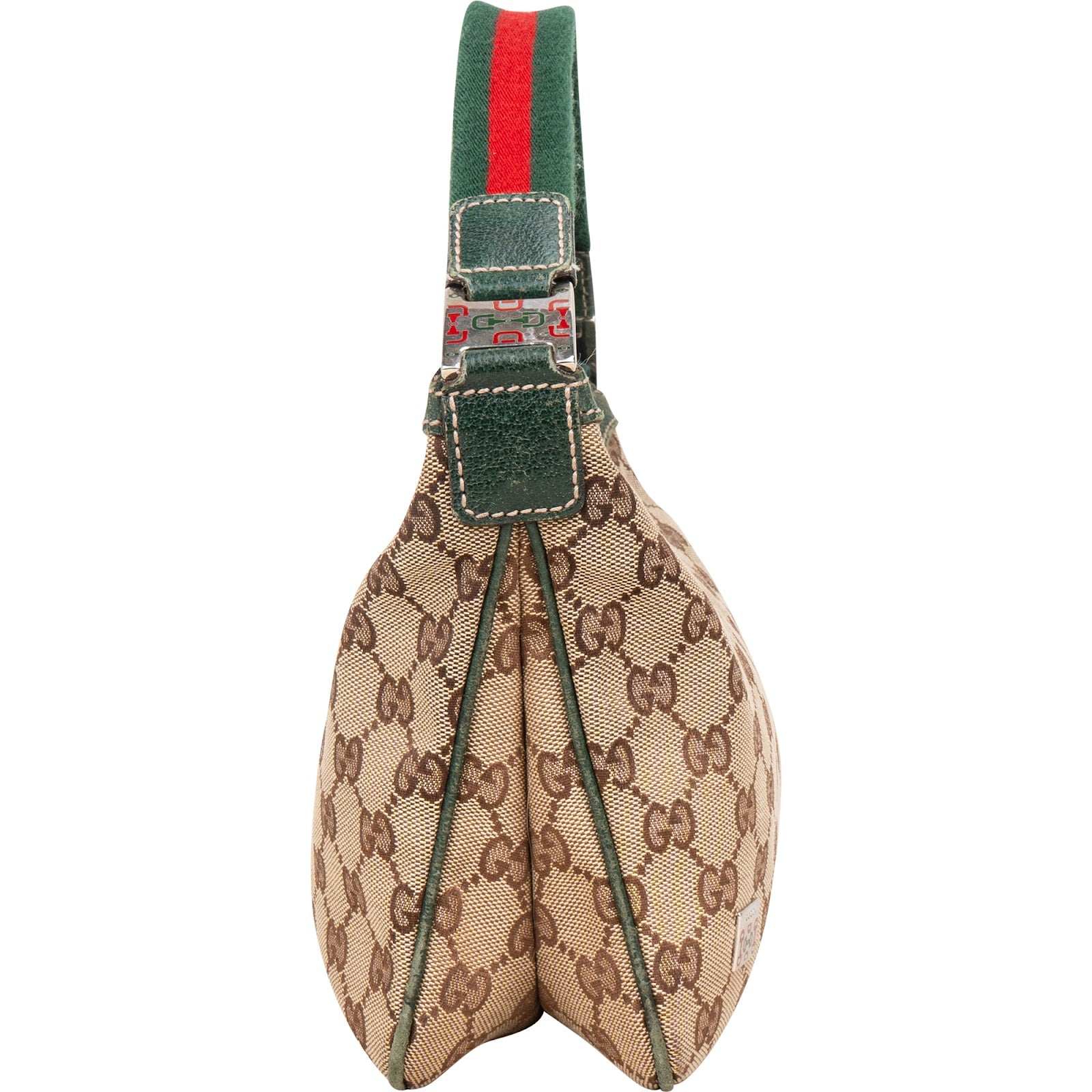 [🔄️B09 / F12] Gucci Monogram GG Canvas Web Pochette Shoulder Bag - vintageandkickz