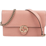 Gucci Leather Interlocking GG Wallet On Chain Crossbody Bag