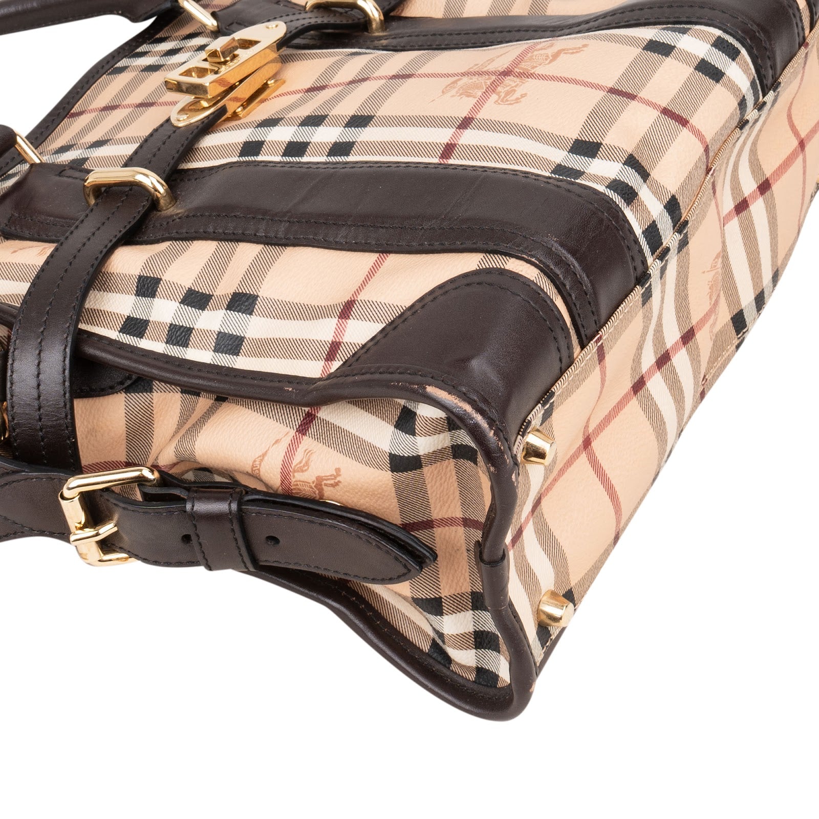 Burberry Haymarket Check Minford Satchel Handbag - vintageandkickz