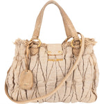 Miu Miu Quilted Fabric City Handbag - vintageandkickz